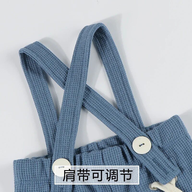 Kūdikių rudens pavasario kombinezonai kūdikiams kelnės mergaitei ir berniukui megztos kelnės su kabliukais Unisex kūdikių kombinezonai be rankovių.