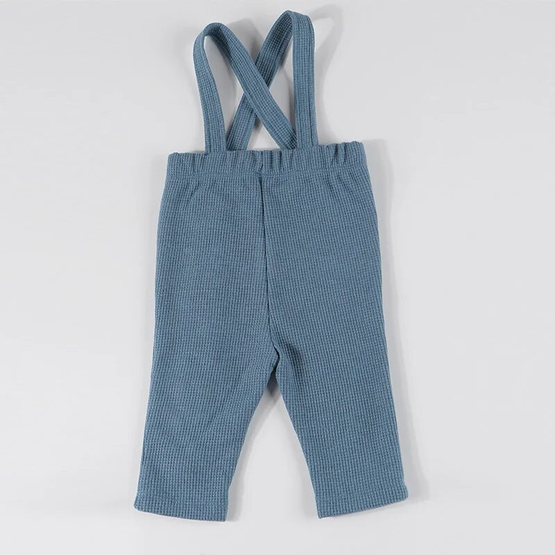Kūdikių rudens pavasario kombinezonai kūdikiams kelnės mergaitei ir berniukui megztos kelnės su kabliukais Unisex kūdikių kombinezonai be rankovių.