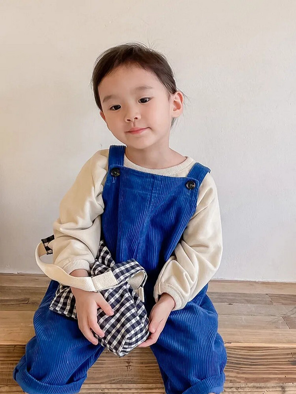 Detské manšestrové overaly 1-6 rokov, jar/jeseň 2022, nové háremové nohavice, módne, roztomilé, s vysokým pásom, ležérne, pre dievčatá a chlapcov, overal pre všetky vekové kategórie.