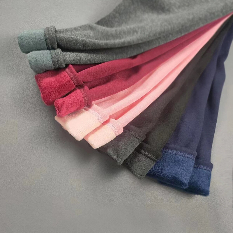 Detské nohavice, dievčenské úzke a teplé legíny, zamatové zahustené ružové tmavošedé čierne oblečenie, chlapčenské ceruzkové nohavice s úzkou nohou