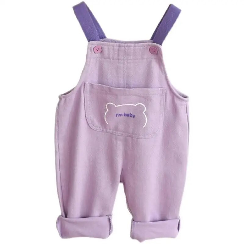 2022 Kisfiú Lányok Aranyos Rajzfilm Zseb Overall Nadrág Tavasz Ősz Gyerekek Alkalmi Kényelmes Nadrág Hercegnő Ruhák