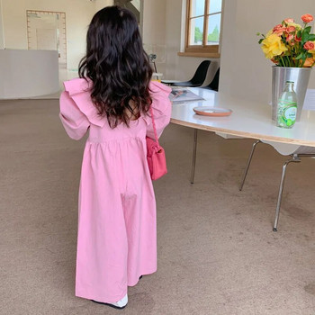 Ανοιξιάτικες φόρμες για μωρά για μωρά 2022 Παντελόνια Κομψά βολάν γιακά Βαμβακερά άνετα Παιδικά ρούχα Παιδικά καθημερινά ρούχα