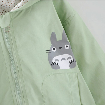 Ново пролетно есенно палто за момичета Windbreaker Бебешки детски якета с качулка Totoro Cartoon Бебешки детски връхни дрехи, детско облекло