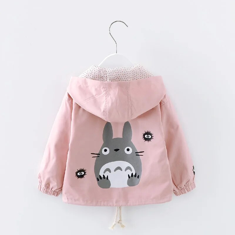 Νέο ανοιξιάτικο φθινόπωρο για κορίτσια Ανεμοδαρμένο παλτό μωρό Παιδικό μπουφάν Totoro με κουκούλα Κινούμενα σχέδια Παιδικά εξωτερικά ρούχα παιδικά ρούχα
