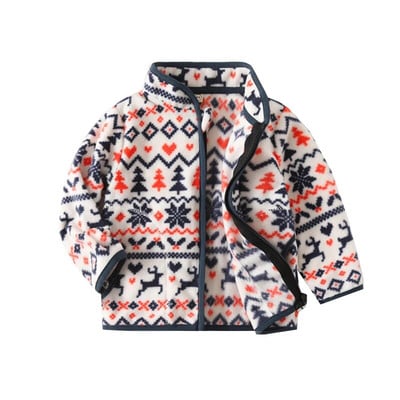 Zeebread Nové Chlapčenské Dievčenské Flísové Bundy Zips Zvieracia Potlač Plus Zamatová Flísová Detská Bunda s Golierom