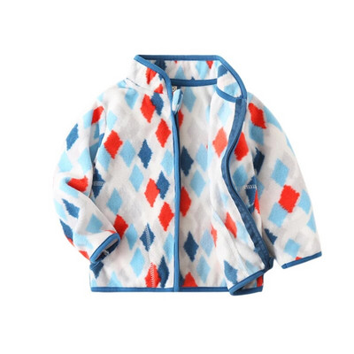 Zeebread Nové Chlapčenské Dievčenské Flísové Bundy Zips Zvieracia Potlač Plus Zamatová Flísová Detská Bunda s Golierom