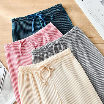 Нови детски плисирани панталони с широки крачоли Летни момичета Детски свободни ежедневни шифонени панталони с дължина до глезена Панталони WTP04