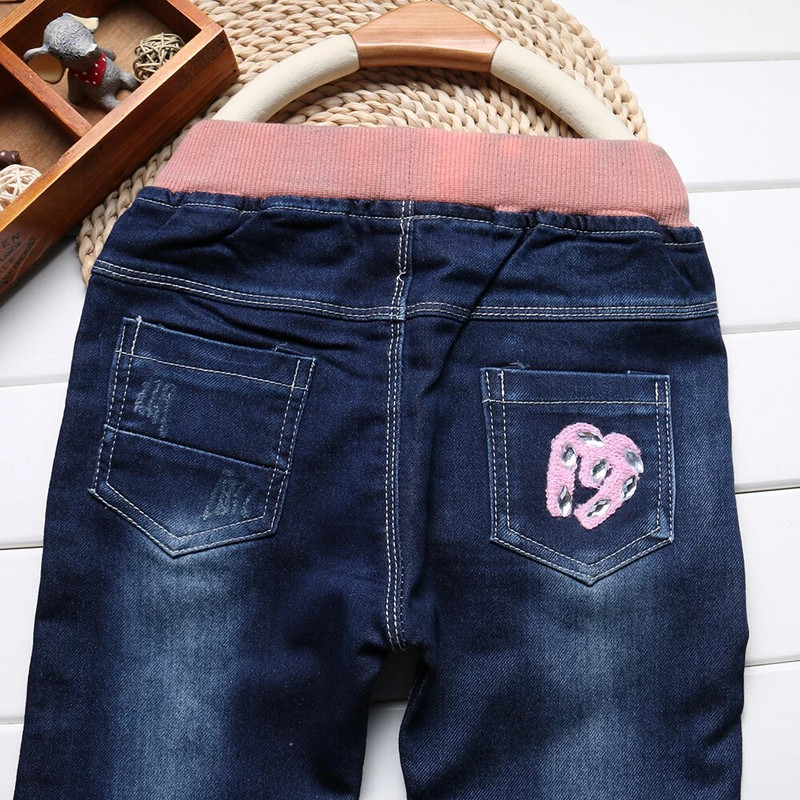 Výpredaj jarných a jesenných elastických riflí pre dievčatá, nohavíc, detského oblečenia, dievčenských rifľových modrých nohavíc, detského oblečenia