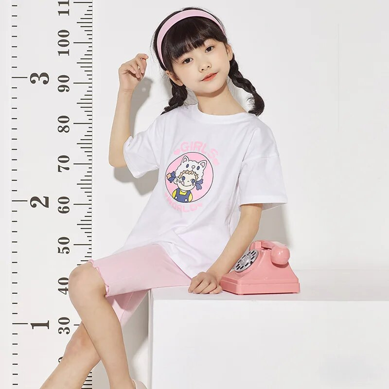 Ljetne hlače za djevojčice Tajice Modalni pamučni donji dio do koljena Hlače srednje dužine Jednobojne tajice s volanima za dječju odjeću 3-10 godina