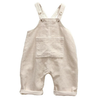Copii Fete Copii Nou-născut Bej Salopetă Pantaloni pentru copil mic Bebeluș Coreean Casual Pantaloni cu salopete din velur Salopete Nou 2022