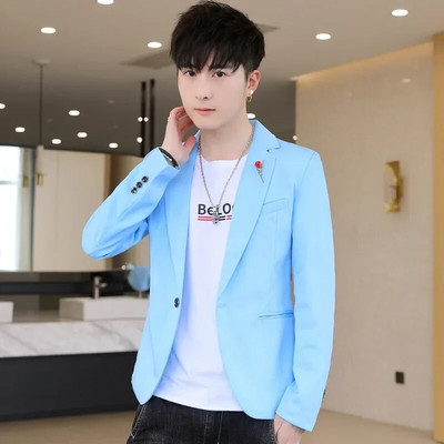 HOO 2024 vabaaja bleiser meestele noortele ühevärviline ilus sügisene uus õhuke bleiser jakk