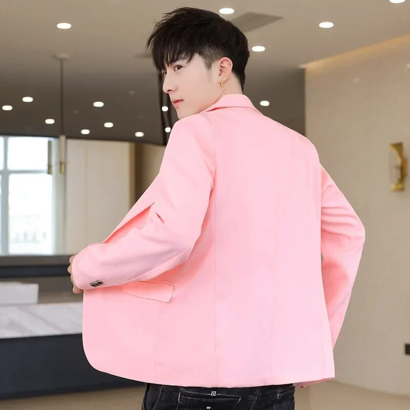 HOO 2024 vabaaja bleiser meestele noortele ühevärviline ilus sügisene uus õhuke bleiser jakk