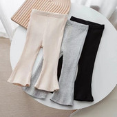 Dievčenské legíny 6M-6R, detské jarné letné úzke nohavice, dievčenské čipkované jednofarebné zvonové nohavice, kórejská verzia