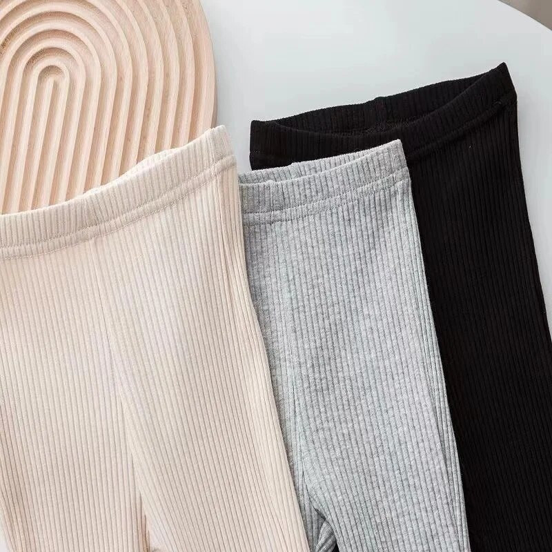 Dievčenské legíny 6M-6R, detské jarné letné úzke nohavice, dievčenské čipkované jednofarebné zvonové nohavice, kórejská verzia