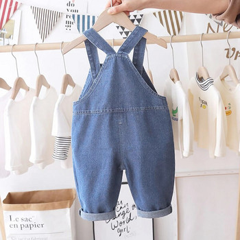 IENENS Kids Baby Cartoon Clothing Jumper Boys Girls Dungarees Бебешки панталони Denim Jeans Гащеризони Малки гащеризони 1-4 години