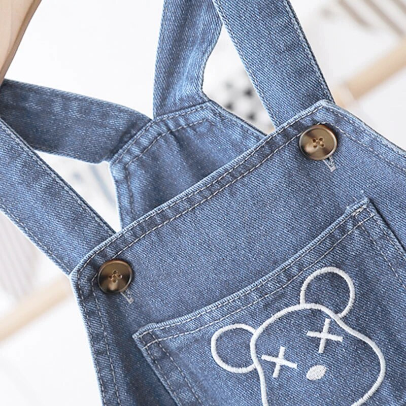 IENENS Detské oblečenie pre bábätká s kreslenými postavičkami, sveter, chlapci, dievčatá, montérky, detské nohavice, džínsy, overaly, batoľacie overaly, 1-4 roky