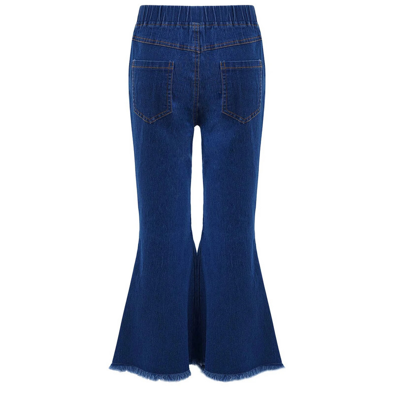 Fete Blugi subțiri Pantaloni evazați Nou primăvară Toamnă Adolescent Copii Casual Pantaloni largi Copii Talie elastică Pantaloni din denim Cu clopoței