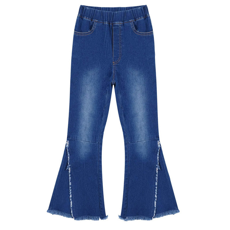 Fete Blugi subțiri Pantaloni evazați Nou primăvară Toamnă Adolescent Copii Casual Pantaloni largi Copii Talie elastică Pantaloni din denim Cu clopoței