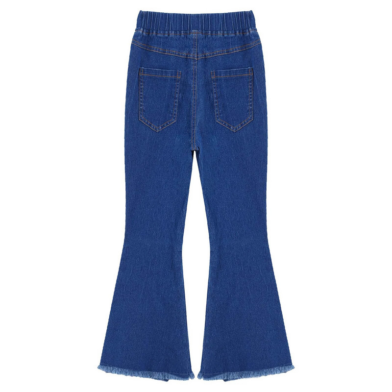 Fete Blugi subțiri Pantaloni evazați Nou primăvară Toamnă Adolescent Copii Casual Pantaloni largi Copii Talie elastică Pantaloni din denim Cu clopoței