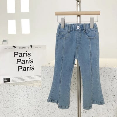 Detské rifle pre dievčatá, elegantné batoľacie, jesenné a zimné oblečenie pre deti od 2 do 8 rokov, elastické, džínsové nohavice, ležérne nohavice