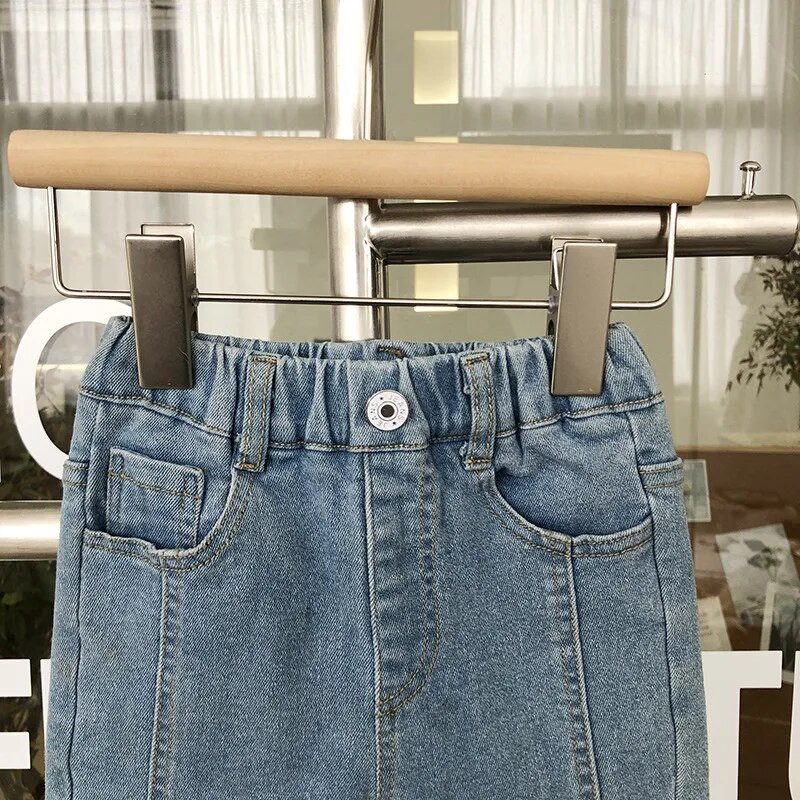 Detské rifle pre dievčatá, elegantné batoľacie, jesenné a zimné oblečenie pre deti od 2 do 8 rokov, elastické, džínsové nohavice, ležérne nohavice