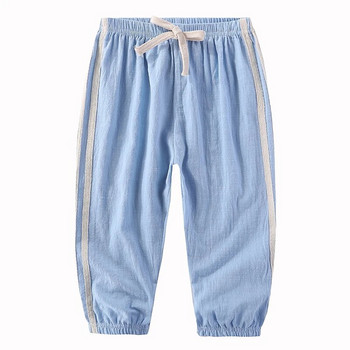 Παιδικό παντελόνι Βαμβακερό λινό Παιδικό παντελόνι Καλοκαιρινό παντελόνι κατά των κουνουπιών για αγόρια Κορίτσια Χρώμα καραμέλα Breathable Fashion Casual Long