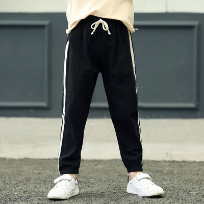 Vaikiškos kelnės Medvilninės Lininės vaikiškos kelnės Vasarinės kelnės nuo uodų berniukams Mergaitėms Saldainių Spalva Kvėpuojanti Mada Laisvalaikio Ilgos