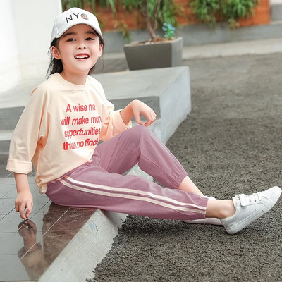 Vaikiškos kelnės Medvilninės Lininės vaikiškos kelnės Vasarinės kelnės nuo uodų berniukams Mergaitėms Saldainių Spalva Kvėpuojanti Mada Laisvalaikio Ilgos