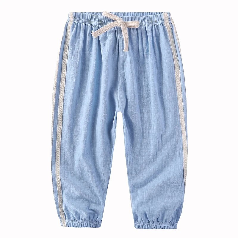 Vaikiškos kelnės Medvilninės Lininės vaikiškos kelnės Vasarinės kelnės nuo uodų berniukams Mergaitėms Saldainių Spalva Kvėpuojanti Mada Laisvalaikio Ilgos