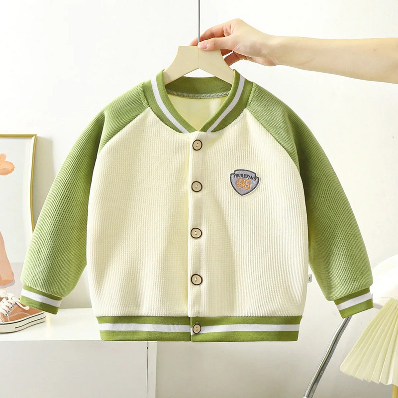 Pavasario rudens vaikiška striukė Lauko vilna Vaikiški megztiniai Nauji vėjui atsparūs beisbolo striukės paltai Vaikiški drabužiai