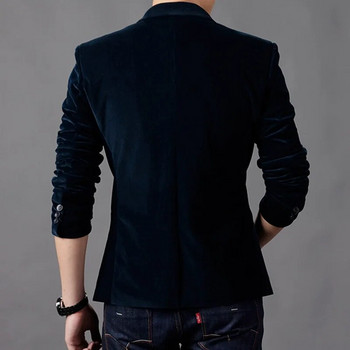 Марка Mens Corduroy Blazers Есен Пролет Мода Мъжки Slim Fat Casual Suit Jacket Mens Blazer Masculino Clothing Vetement Homme