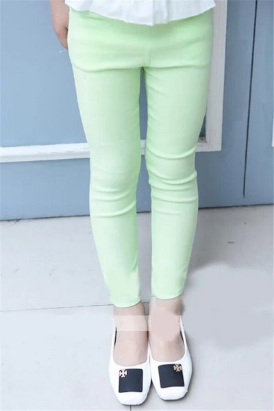 Nové jesenné detské oblečenie, horúce dievčenské rifle, úzke detské nohavice, detské ležérne dlhé nohavice, batoľacie dievčenské nohavice