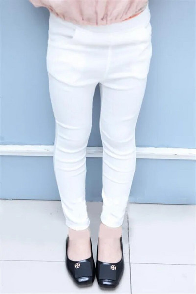 Nové jesenné detské oblečenie, horúce dievčenské rifle, úzke detské nohavice, detské ležérne dlhé nohavice, batoľacie dievčenské nohavice