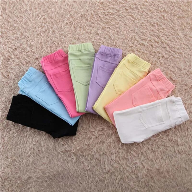 Nové jesenné detské oblečenie, horúce dievčenské rifle, úzke detské nohavice, detské ležérne dlhé nohavice, batoľacie dievčenské nohavice