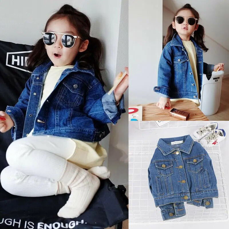 PUDCOCO Toddler Kids Girls Denim Jean Fall Jacket Coat Outwear Tops Outwear 1-6Y Support χονδρική