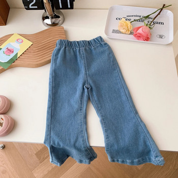 Κορεάτικο παντελόνι με φαρδύ πόδι για κορίτσια 2-7 ετών Άνοιξη μονόχρωμο τζιν Παιδικό παντελόνι μόδας Flare Παιδικά ρούχα
