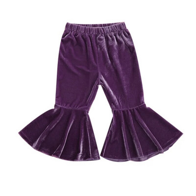 Primăvară Toamnă Fete Pantaloni casual din catifea Copii mici Bebeluși Fete Culoare uni Pantaloni cu picioare largi Pantaloni cu picioare 1-6A