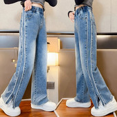 2023 Nouă Modă Adolescentă Denim Pantaloni Largi Pantaloni Copii Primăvară Toamnă Blugi Fete 5 6 8 10 12 14 Ani Haine pentru copii