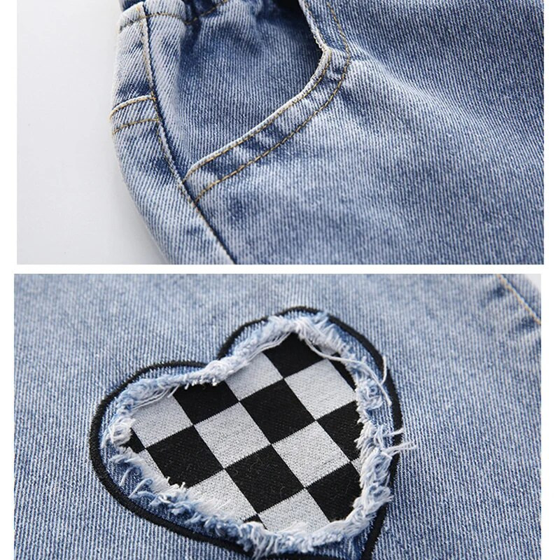 IENENS Dievčenské džínsy s vysokým pásom, vrecovité džínsy, rovné voľné nohavice so širokými nohavicami, jarné a jesenné kórejské módne džínsové nohavice