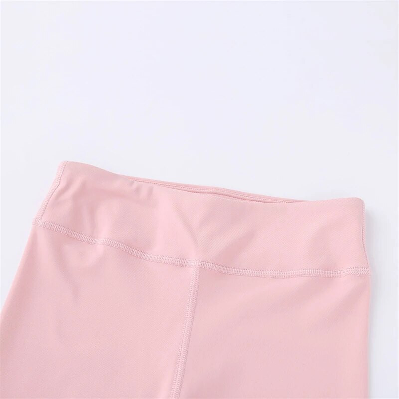 Jambiere cu senzație goală cu talie înaltă Push Up Sport Fată Fitness Alergare Pantaloni de yoga Jambiere fără sudură Sală de gimnastică Copii Pantaloni skinny