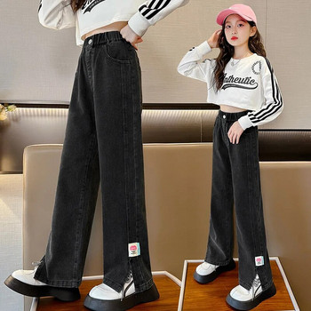Φθινοπωρινά τζιν για κορίτσια Παιδικά τζιν παντελόνια φαρδιά τζιν για έφηβες παντελόνια φαρδύ πόδι 6 8 10 12 ετών Ελαστική μέση Παιδικό παντελόνι