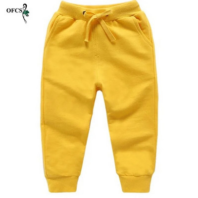 Nouă vânzare cu amănuntul Pantaloni din bumbac uni Băieți Fete Pantaloni sport casual Jogging Enfant Garcon Copii Pantaloni copii Unisex 2-10 ani