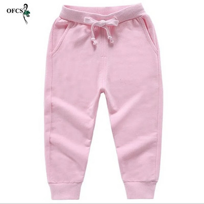 Nouă vânzare cu amănuntul Pantaloni din bumbac uni Băieți Fete Pantaloni sport casual Jogging Enfant Garcon Copii Pantaloni copii Unisex 2-10 ani