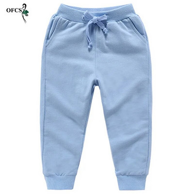Nouă vânzare cu amănuntul Pantaloni din bumbac uni Băieți Fete Pantaloni sport casual Jogging Enfant Garcon Copii Pantaloni copii Unisex 2-10 ani