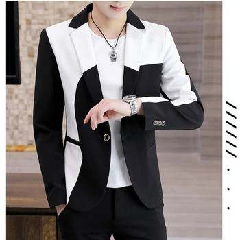 Μόδα Splicing Ανδρικά Blazers Slim Fit Business Casual Σακάκι Όμορφος Γαμπρός Γαμπρός Κοινωνικό Παλτό Κοστούμι Homme 2022