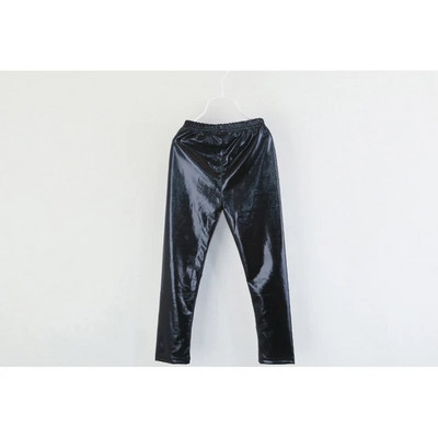 Leggings șic, strălucitori pentru fete, pantaloni elastici, aurii, argintii, pentru copii, culori metalice, cu paiete, din piele fuax, pantaloni de jos