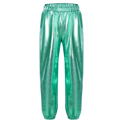 Leggings pentru copii, băieți, fete, lucioase, metalice, cu talie elastică, pantaloni punk lungi, toamnă pentru copii, îmbrăcăminte hip hop, pantaloni de streetwear