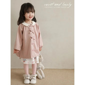 Trench pentru fete, haină de vânt, primăvară, toamnă, cu nod cu fundă, modă retro pentru bebeluși, guler răsturnat, haine pentru copii, mareea roz