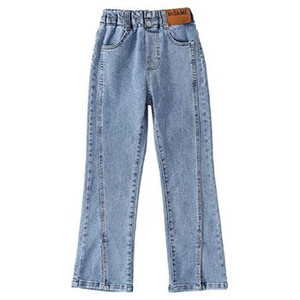 4 6 8 10 12 ani Adolescent Fete Pantaloni Denim Noua Moda Blugi Despicati Pentru Fata Pantaloni Clopote Copii Pantaloni Primavara Copii Haine