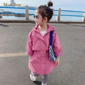 Módne dievčenské chlapčenské dievčenské tričko s kapucňou, bavlnené, pre dojčatá a batoľatá, pre dospievajúcich, vetruodolné, ružové, prešívané, detské oblečenie 1-14 rokov